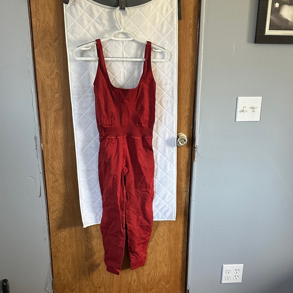 Free People Red Jumpsuit